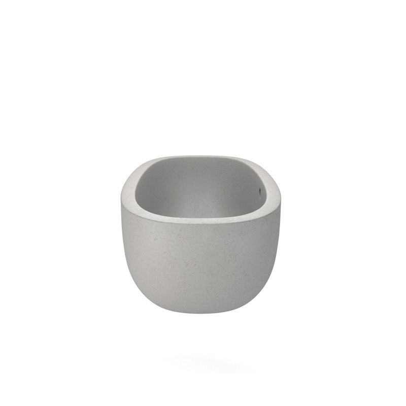 Avalon NativeStone Freestanding Soaking Cement Bathtub, Ash, 22" H x 36" W x 66" L