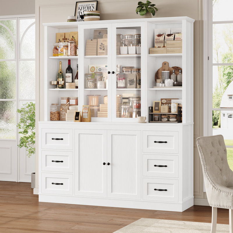 74.4-Inch Tall Pantry & Storage Cabinet, Abbey, White