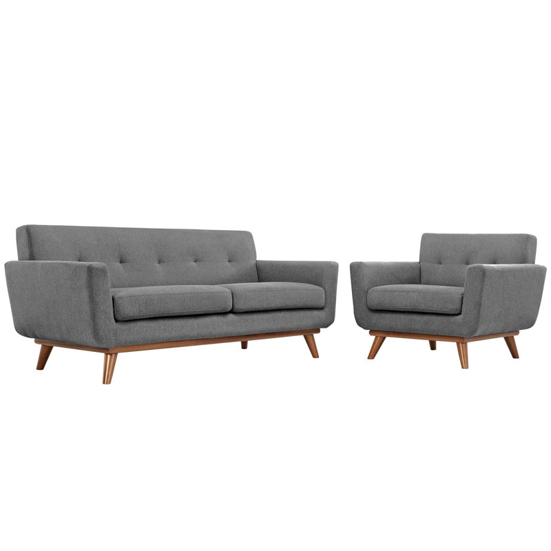Engagez Arm Chair et causeuse Set, Gris