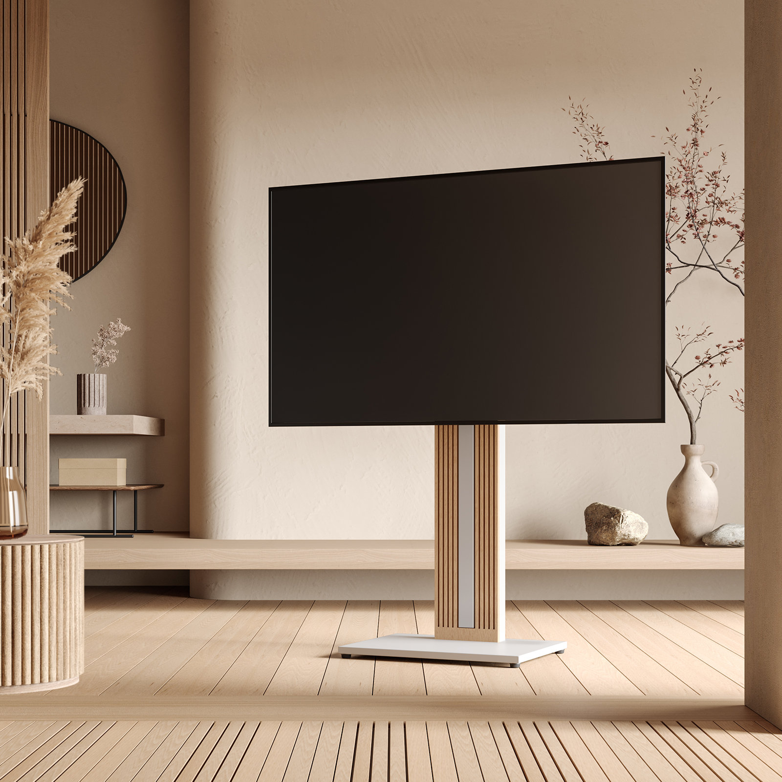 Latitude Run® Maegan Floor TV Stand for 32 43 50 55 65 Inch TV ...