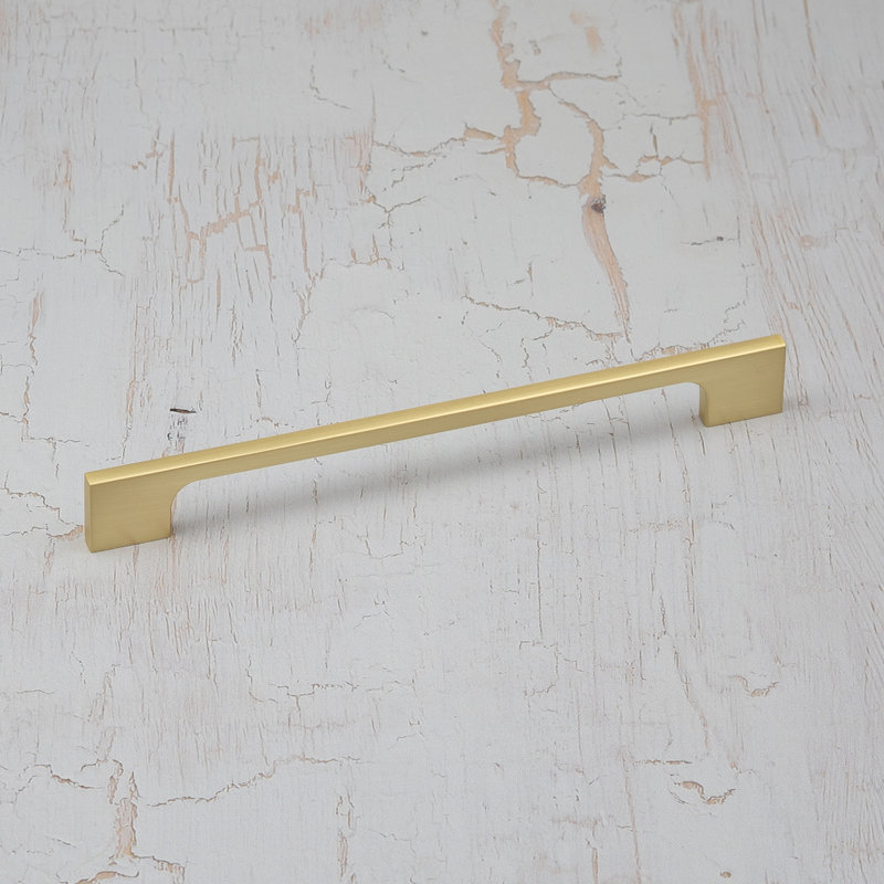 Slim Squared D-Bar Handles in Multiple Finish Variations, 192mm, Brushed Brass