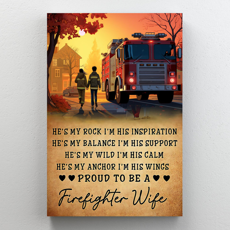 Proud To Be A Firefighter Wife - 1 pièce rectangulaire Proud To Be A Firefighter Wife, H 36 po x l 24 po x P 1,25 po