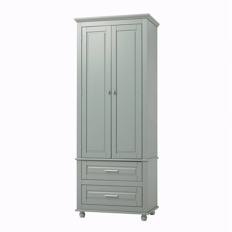 Armoire de rangement autoportante pour salle de bain Rhasaan, Gris