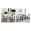 Ensemble de table de salle à manger 5 pièces Majdi Latitude Run®, table de cuisine moderne et chaises pour 4 personnes avec plateau en marbre, chaises rembourrées et structure en métal, gris