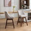 Tabouret de bar pivotant à hauteur de comptoir, ensemble de 2 tabourets de bar rembourrés à hauteur de siège de 26 po de hauteur, tissu ivoire-119331541