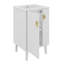 Meuble-lavabo de 20 pouces avec lavabo en céramique, ensemble de meuble-lavabo simple autoportant avec porte à fermeture douce, poignées chic en demi-lune-845629279