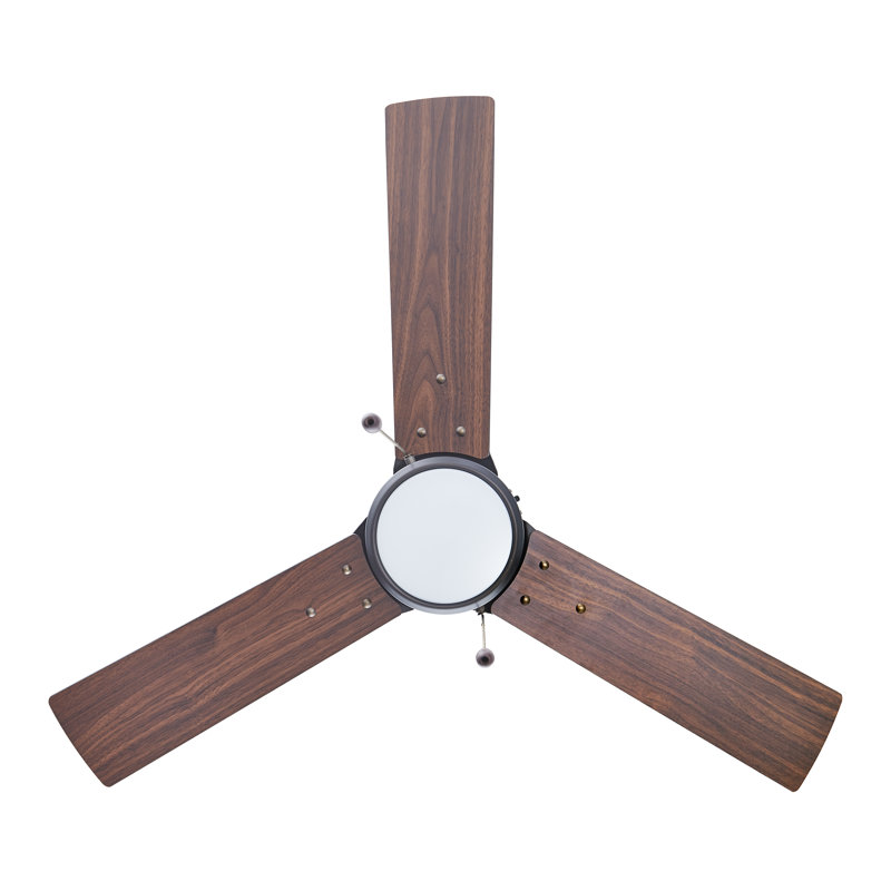 Ventilateur de plafond d'intérieur 3 pales Hodson, Bronze frotté à l'huile, Bois brun, 189