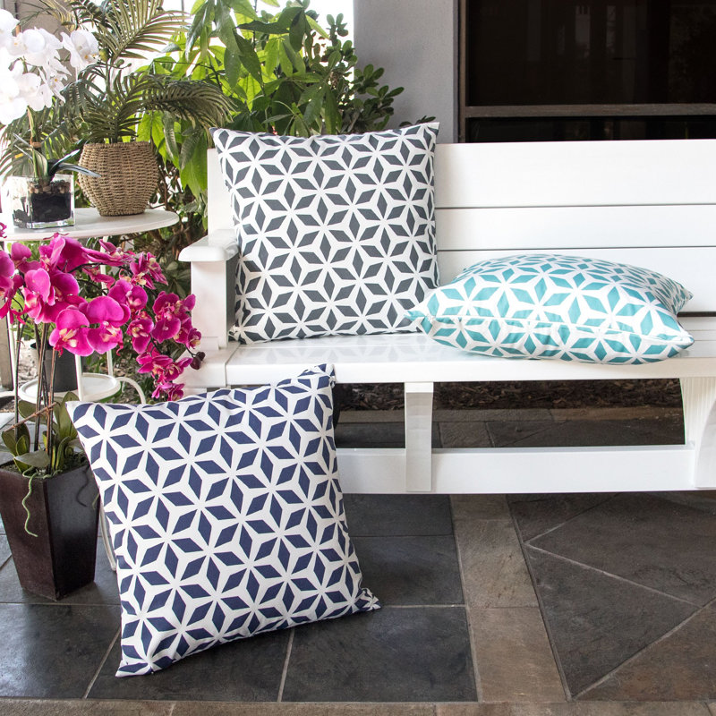 Outdoor Square Pillow Cover & Insert, 20" X 20", Black
