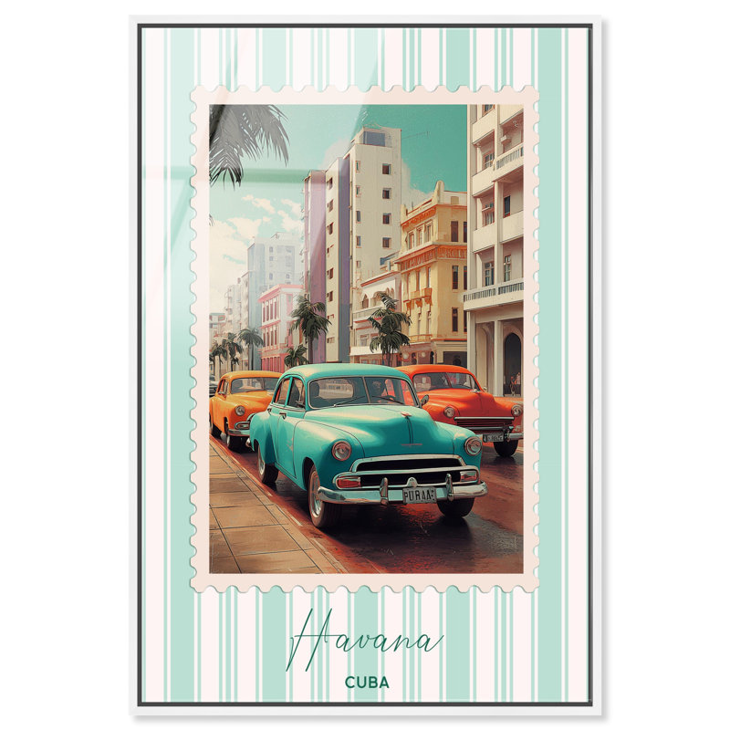Impression sur toile, impression sur toile encadrée, Havana, 46"H x 31"W, Cadre blanc