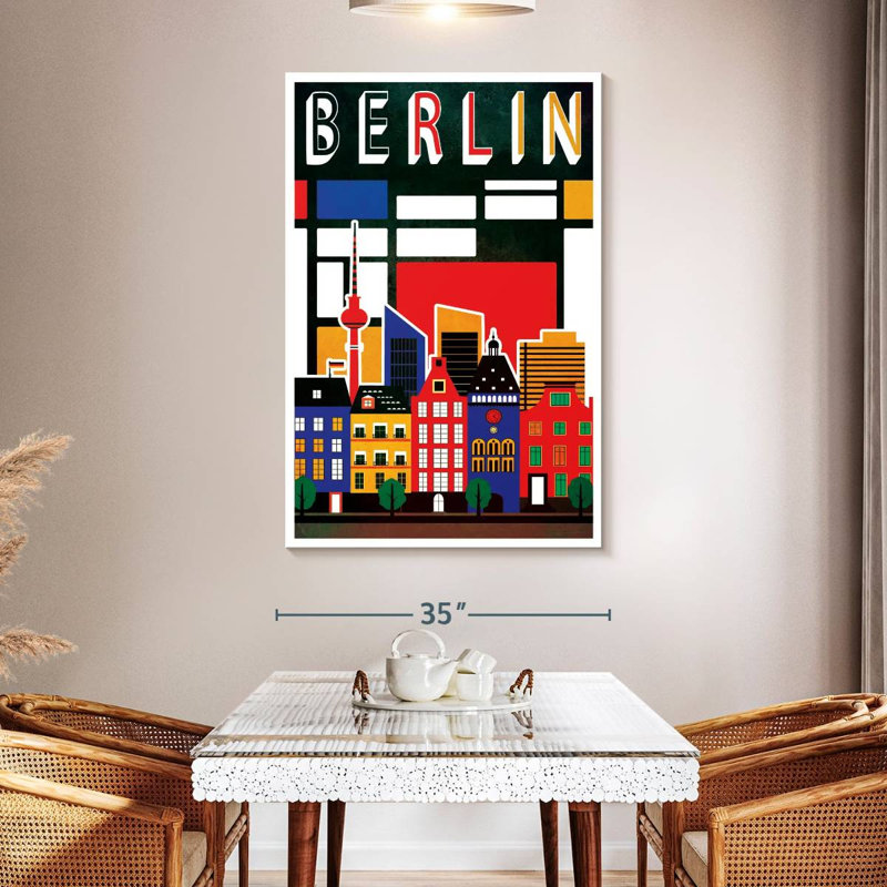 Affiche rétro de Berlin, Berlin, H 51 po x l 34 po