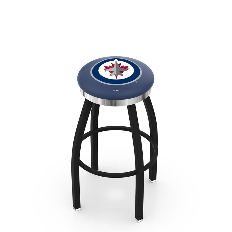Tabouret de bar pivotant de 30 po NCAA, Chrome, Jets de Winnipeg