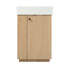 Meuble-lavabo transitionnel en grain de bois - lavabo en céramique 21,6 po, poignées en alliage de zinc, porte ondulée moderne
