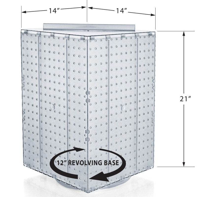 Four-Sided Revolving 14"W x 20"H Pegboard Counter Display w/ 32 4" Hooks