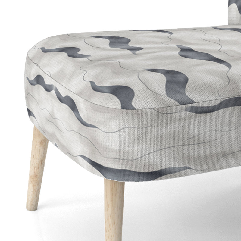 Chaise d'appoint abstraite - Chaise d'appoint noire monochrome Air Lines, Chaise d'appoint sans accoudoirs