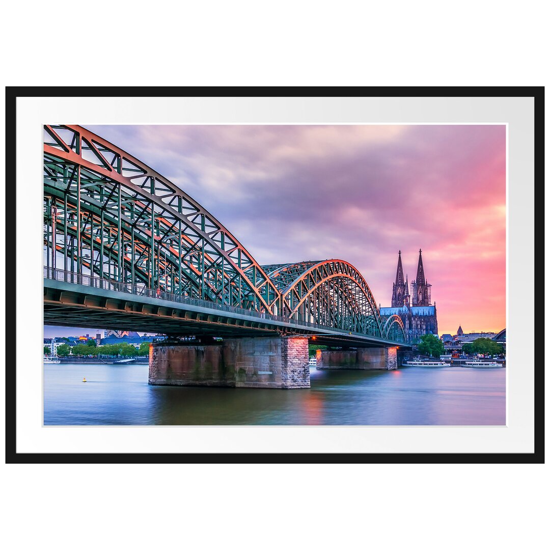 Gerahmtes Poster Hohenzollernbrücke in Köln