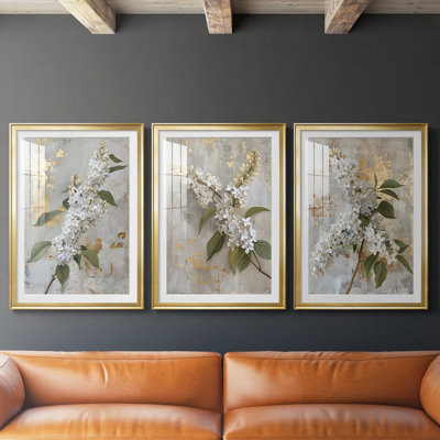 FLORAL Series CCLVI - Impression encadrée sur mesure de qualité supérieure - 3 pièces