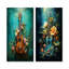 Guitare tropicale, musique euphonique - ensemble de 2 impressions sur toile-102584099-102584100