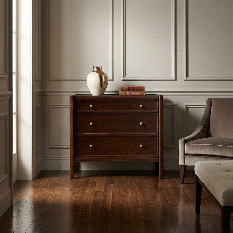 Hampton 3 - Drawer Solid Wood Nightstand