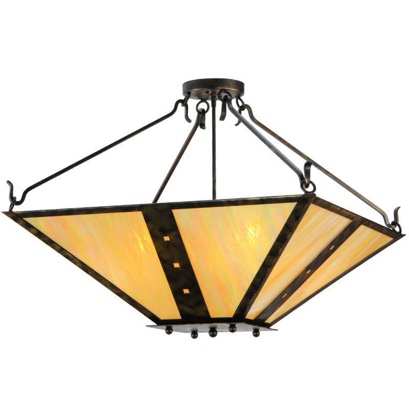 Luminaire suspendu géométrique unique à 4 lumières