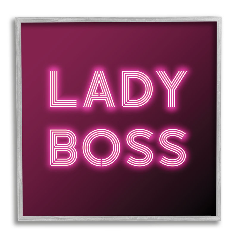 Neon Lady Boss, L 17 po x H 17 po, Estampe numérique Farmhouse