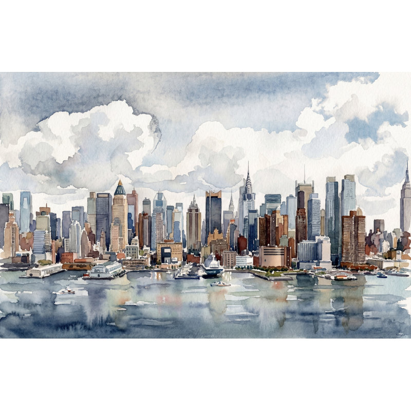 Papier peint orageux ciel nuageux, 140 po x 108 po, Peler et coller