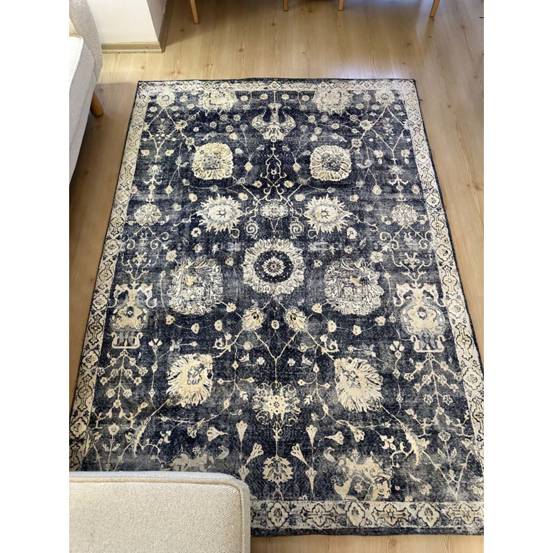 Tapis en coton Landree avec envers antidérapant, Rectangle 3 pi 3 po x 5 pi 11 po