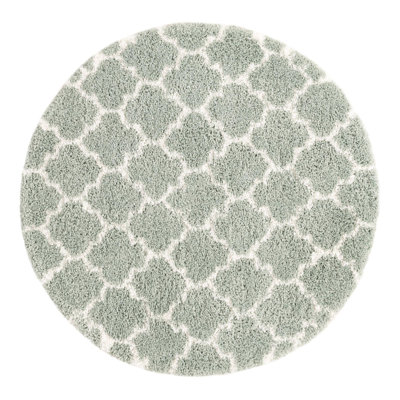Tapis géométrique en polypropylène ivoire / gris Jaryiah