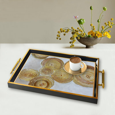 Elegant Glass Tray, 19.7 x 11.4 x 1.4 inches | 100% Durable Glass Construction | Easy to Clean with Damp Cloth | Ideal for Serving, Decorative Display, and Organizing | Stylish Addition to Home Décor