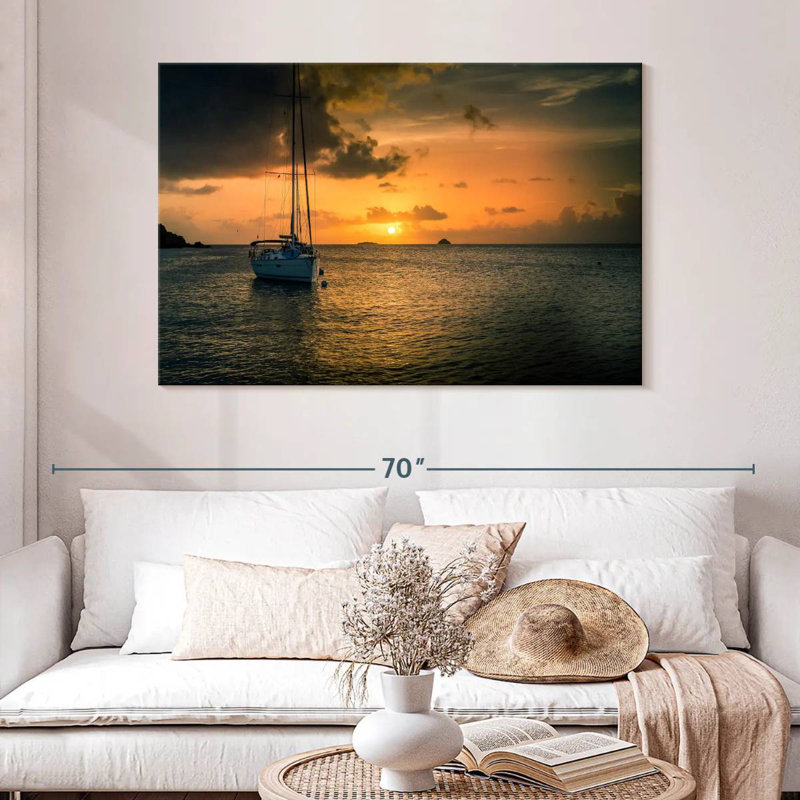 Mehar Caribbean Island Sailboat, 32" H x 48" W