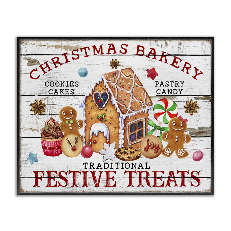 Festic Treats Bakery, art de la giclée encadrée par Creatif Belle, H 11 po x l 14 po, Giclée encadrée noir minuit