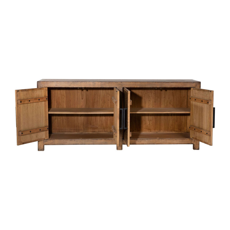 Buffet en bois de pin récupéré 84 pouces Merwin, Brun