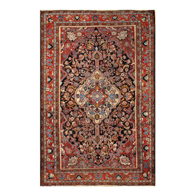 Isabelline Navy Silkroad Antique Farahan Rug - 4'4'' X 6'6''