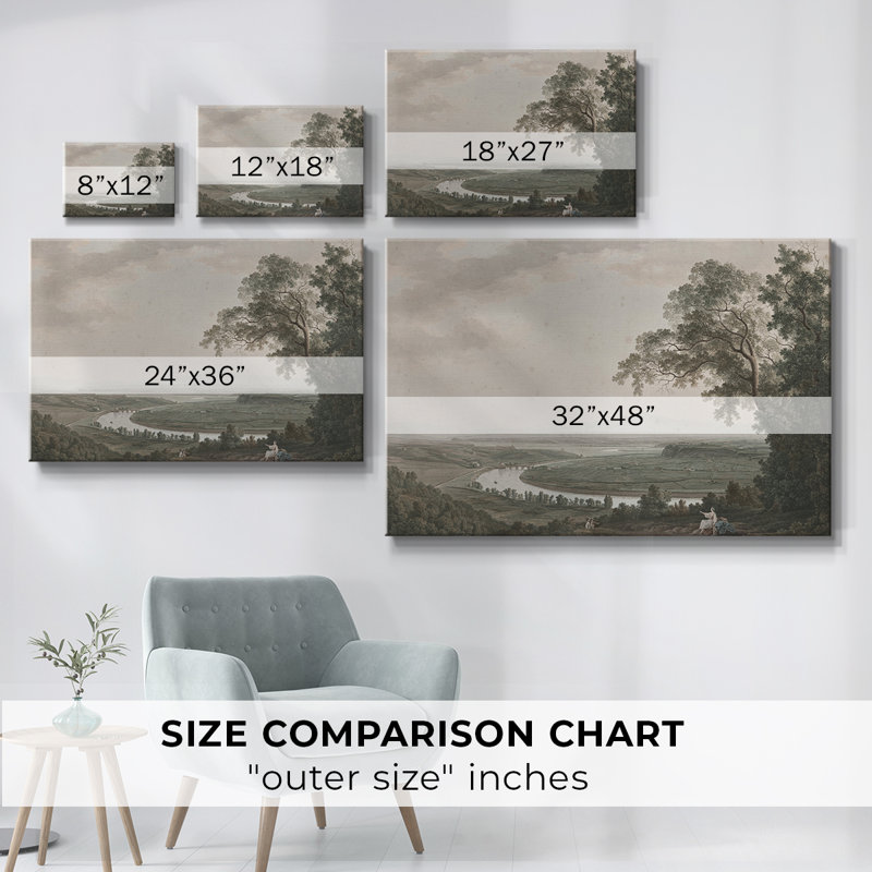 Paysage rétro - CDxxiv, H 19 po x l 28 po x P 1,5 po, Toile tendue