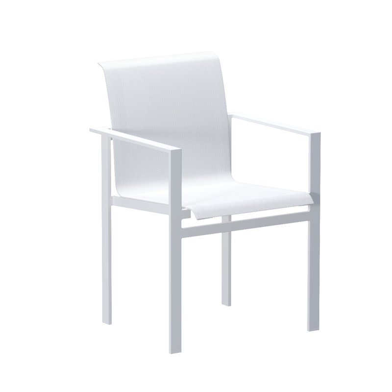 Kwadra Outdoor Dining Armchair, Blanc/Mat Blanc