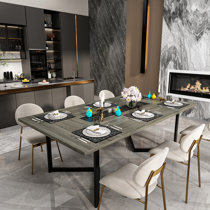 78 LV Legs White Sintered Stone Rectangle Modern Dining Table | The Luxury  Sense