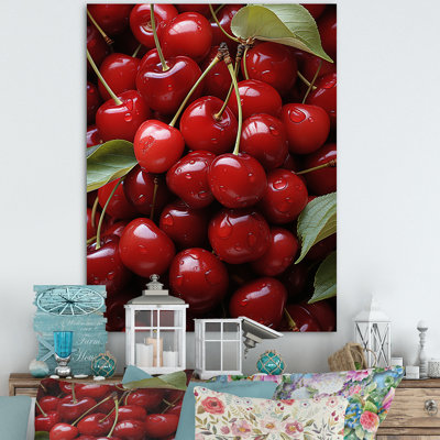 Red Cherry Fruit Beauty II - art mural cerise