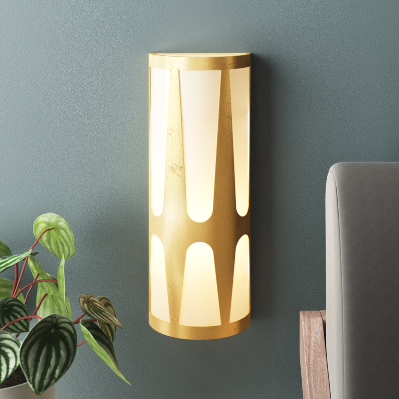 Ashtion Steel Flush Mounted Sconce, Gold