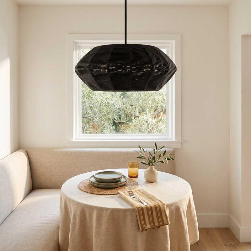 Ariza 3-Light Chandelier, Black, Black