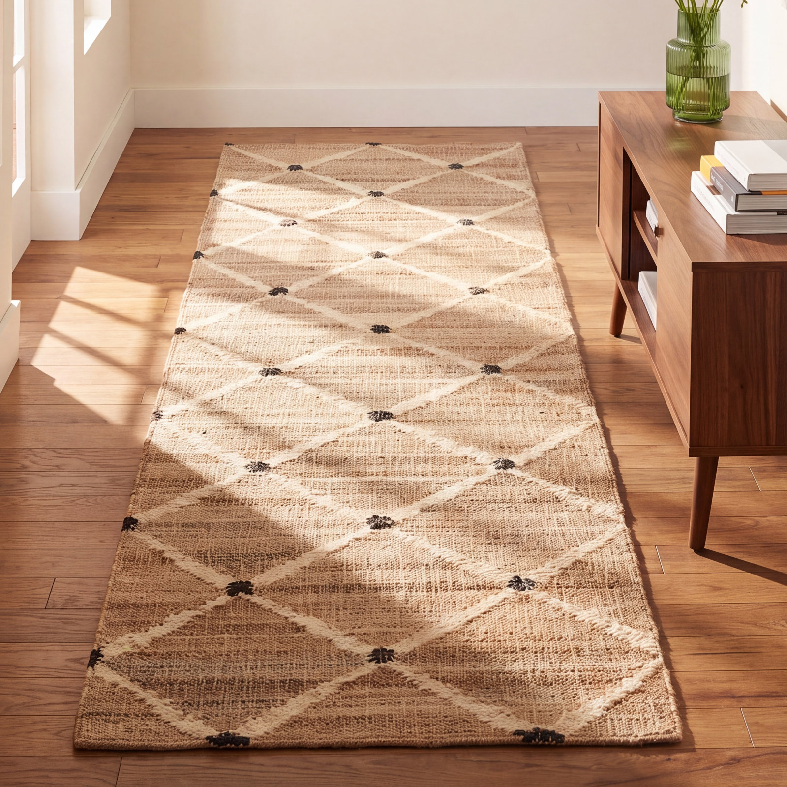 Kali Natural Handwoven Jute Rug, Natural, Runner 2'6" x 8'