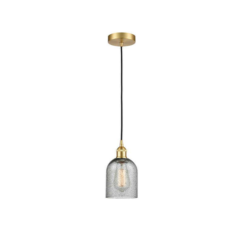 Luminaire suspendu en dôme à 1 lumière Reiko, Gris anthracite, Or satiné