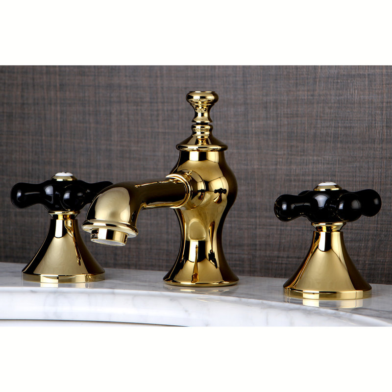Robinet de salle de bain espacé Kingston, Laiton poli