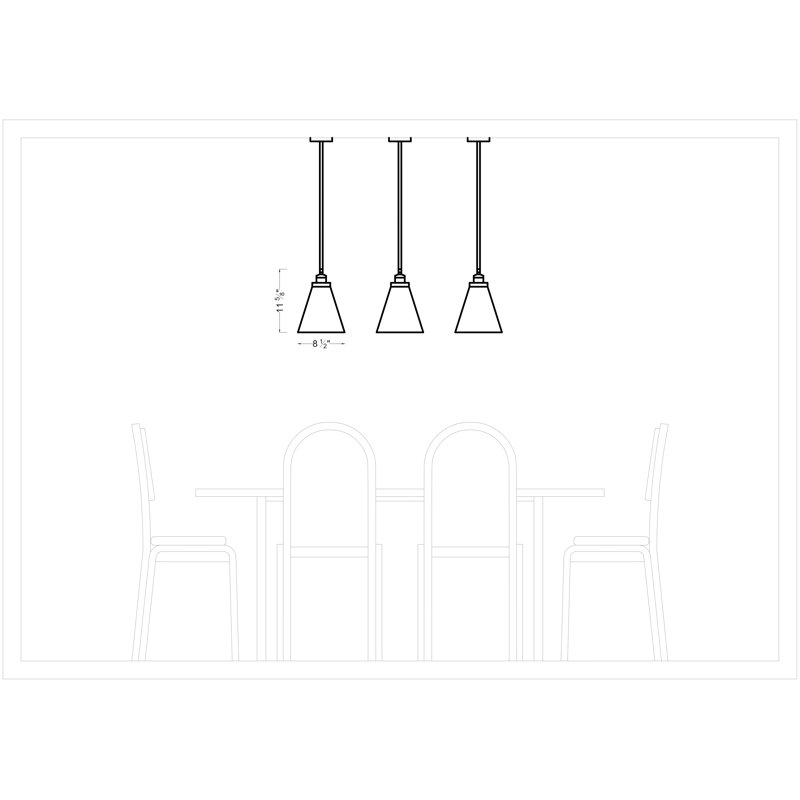 Topanga 1 - Light Single Pendant, 11.62" H x 8.5" W x 8.5" D, Midnight Black
