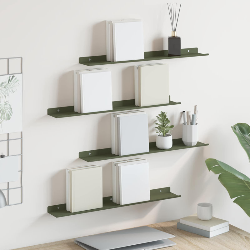 Steel Floating Shelf, Olive Green
