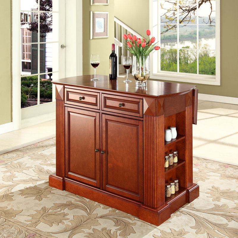 Îlot de cuisine en bois manufacturé Diamondback, Cerisier classique