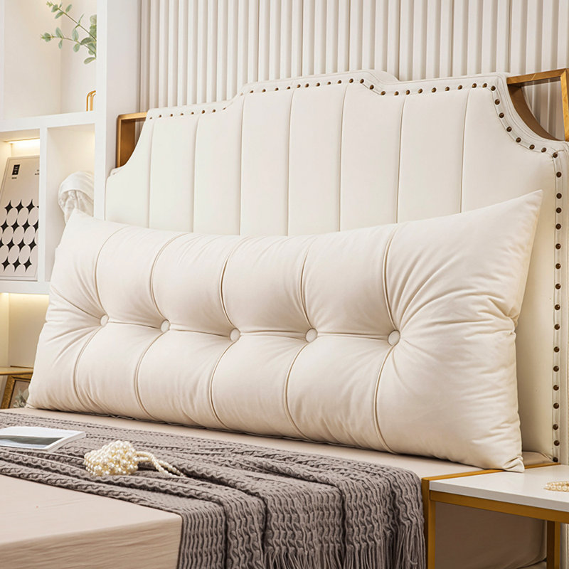 Upholstered Headboard Pillow, White, 150cm W x 60cm D
