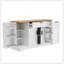 Buffet de rangement multifonctionnel avec table de salle à manger extensible, tablettes réglables et support coulissant à 3 niveaux-1123585528