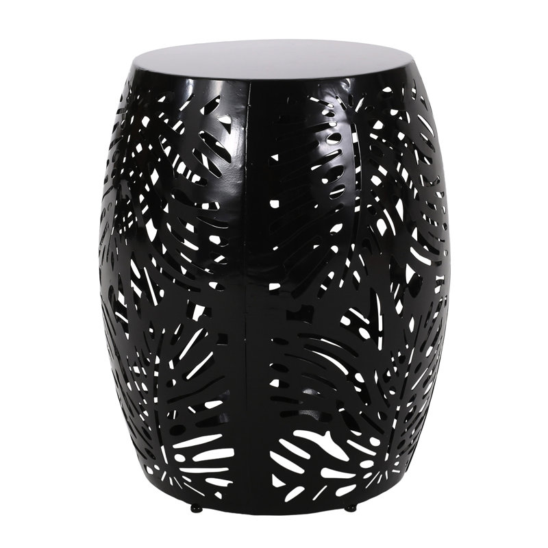 Contemporary Metal End Table - Black, Iron Frame, 16.06"w X 16.06"d 20.55"h, No Assembly With Cut 16.5"w 16.5"d 20.5"h, Required