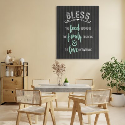 «Bless The Food Family & Love Canvas», design par Lettré et doublé