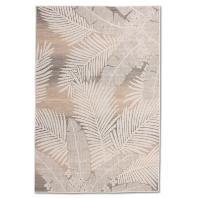 Tapis d'extérieur multi botanique de 5 pi x 8 pi (5 pi 3 po x 7 pi 6 po), avec tapis moderne, à poils courts et résistant aux taches