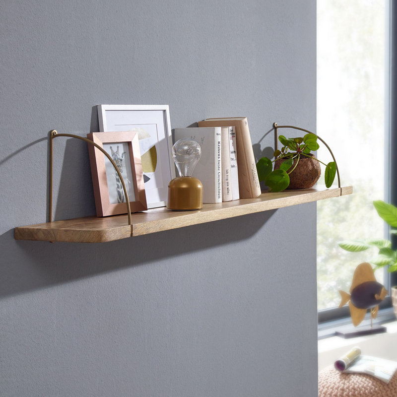 Satsuma Mango Solid Wood Floating Shelf, 25cm H x 100cm W x 22cm D